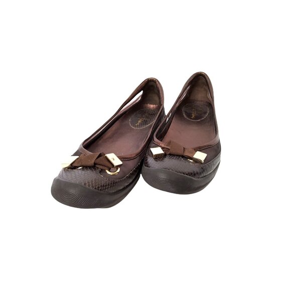 Womens Cole Haan Leather and Mesh Brown Slip On Flats. Size 6B - Picture 2 of 6